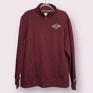 League Maroon Outerbanks Patch 3/4 Zip Up Sweater Large